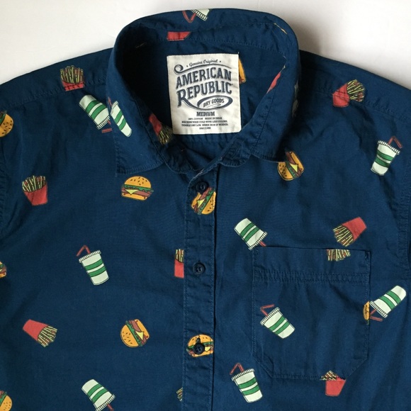 Men’s Fast Food Button-up - Picture 2 of 3